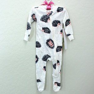 theo + leigh Hedgehog Footie Overall Pajamas Size 6-9M